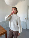 Aire striktrøje med turtleneck - Off white