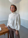 Aire striktrøje med turtleneck - Off white