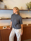 Tassi striktrøje med turtleneck - Grå