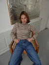 Rainova strik med striber - Beige/multifarvet