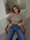 Rainova strik med striber - Beige/multifarvet