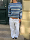 Tippy strik med striber - Hvid/navy
