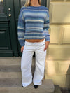 Tippy strik med striber - Hvid/navy