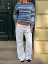 Tippy strik med striber - Hvid/navy