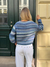 Tippy strik med striber - Hvid/navy
