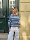 Tippy strik med striber - Hvid/navy