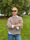 Orla strikbluse - Taupe