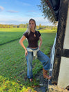 Serena strikket t-shirt - Brun