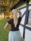 Serena strikket t-shirt - Brun