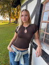 Serena strikket t-shirt - Brun
