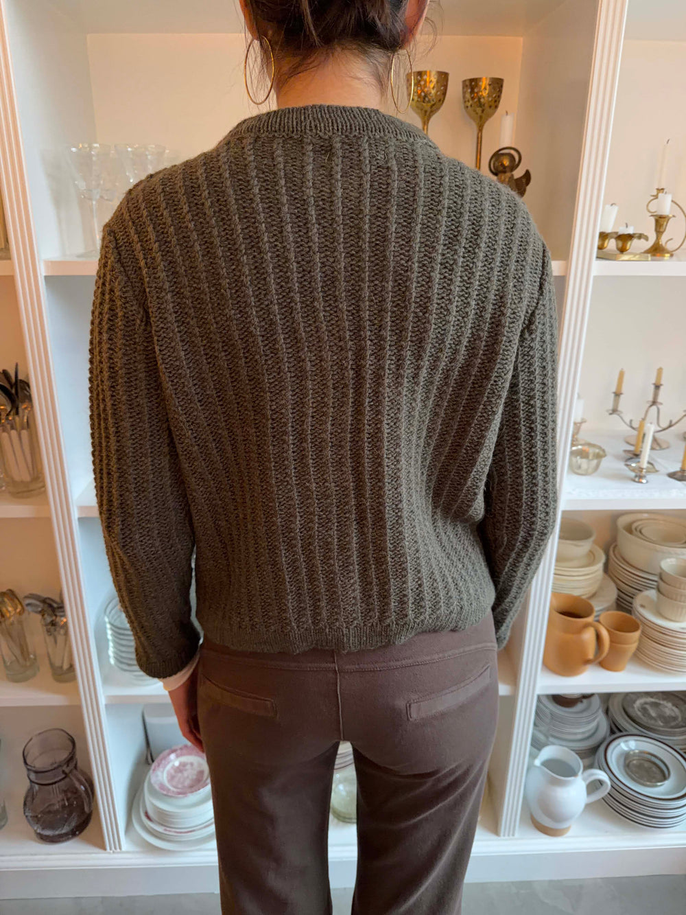 Vincent strikket cardigan - Mørkegrøn