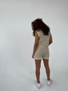 Diamanta comfy sæt - Beige/grøn