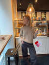 Lilou striktrøje - Beige/brun