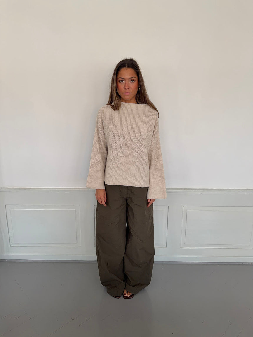 Cholana striktrøje med åben ryg - Beige