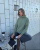 Idun striktrøje med turtleneck - Kaki