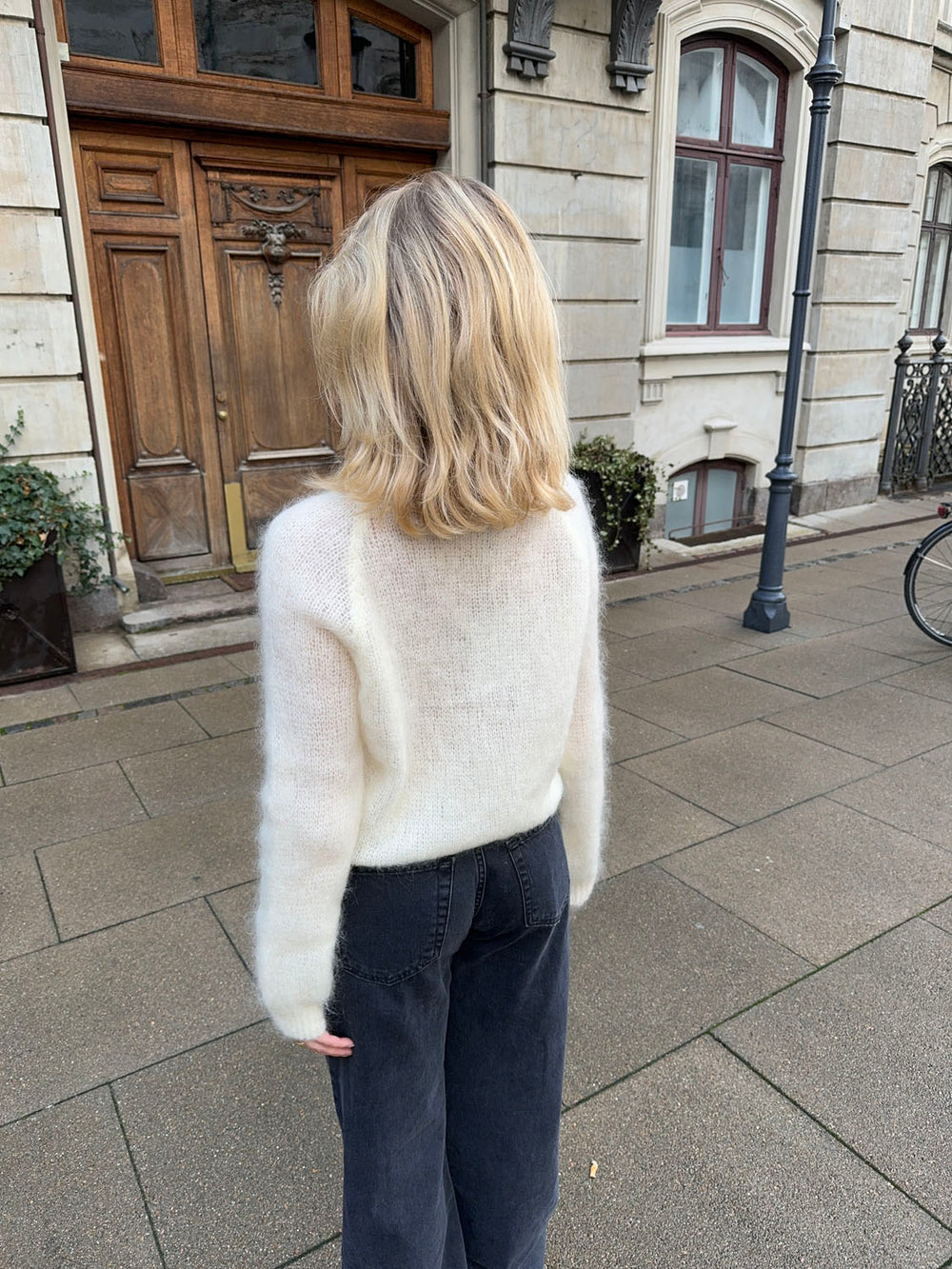 Zuzanna mohair striktrøje - Hvid