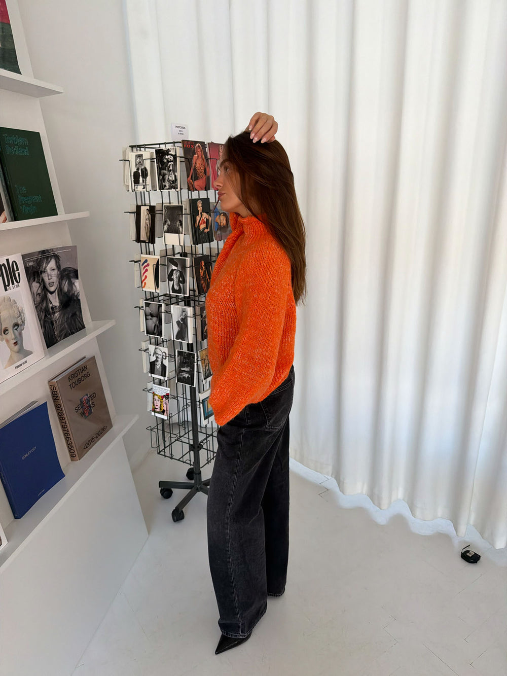 Aire striktrøje med turtleneck - Orange
