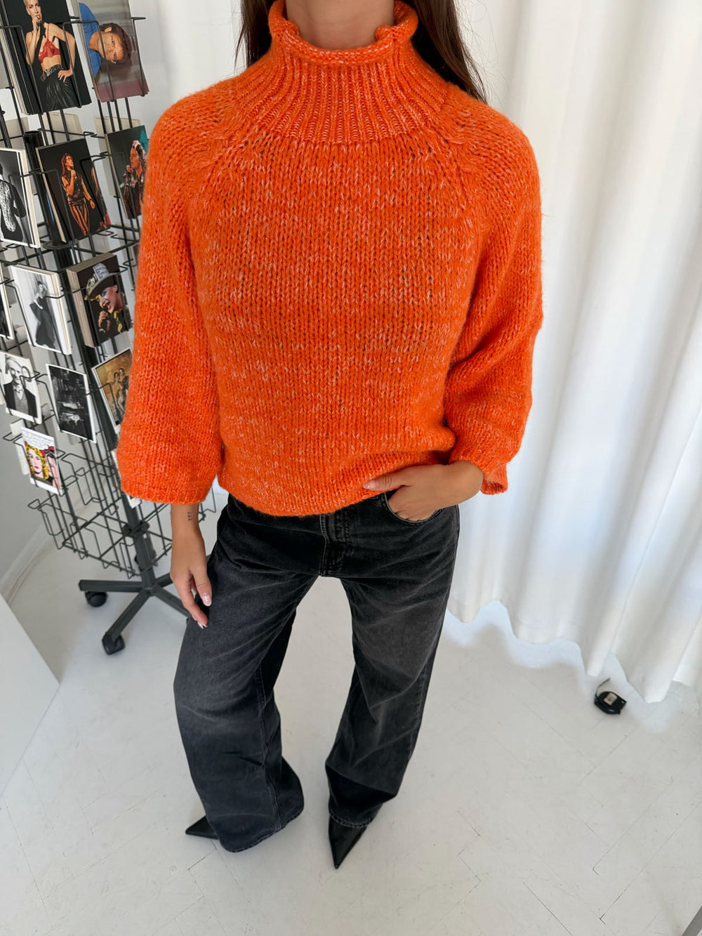 Aire striktrøje med turtleneck - Orange