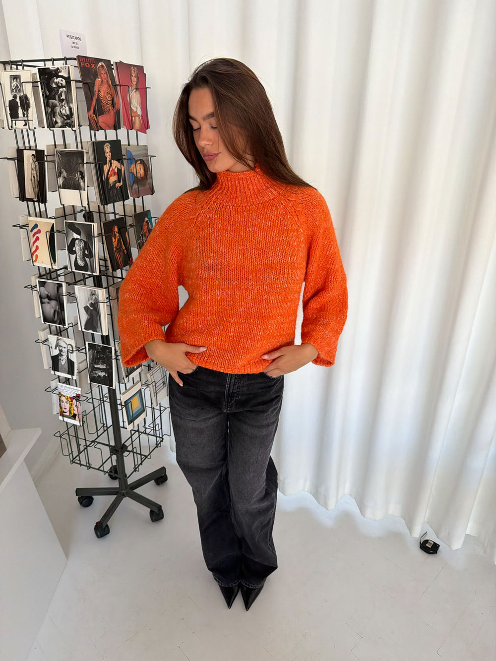 Aire striktrøje med turtleneck - Orange
