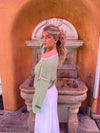 Ludovica striktrøje med detaljer - Grøn/pink