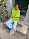 Valdamara oversized striktrøje med turtleneck - Limegrøn