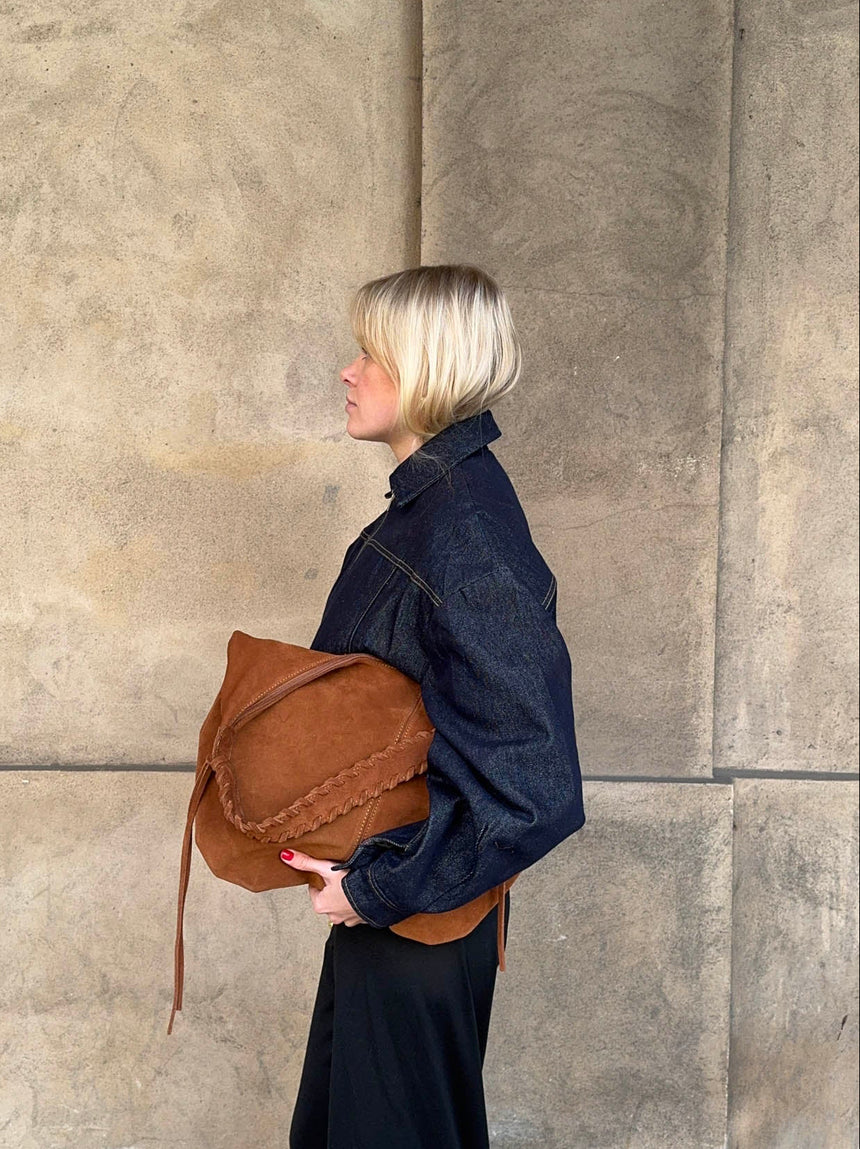Fiala suede taske - Brun