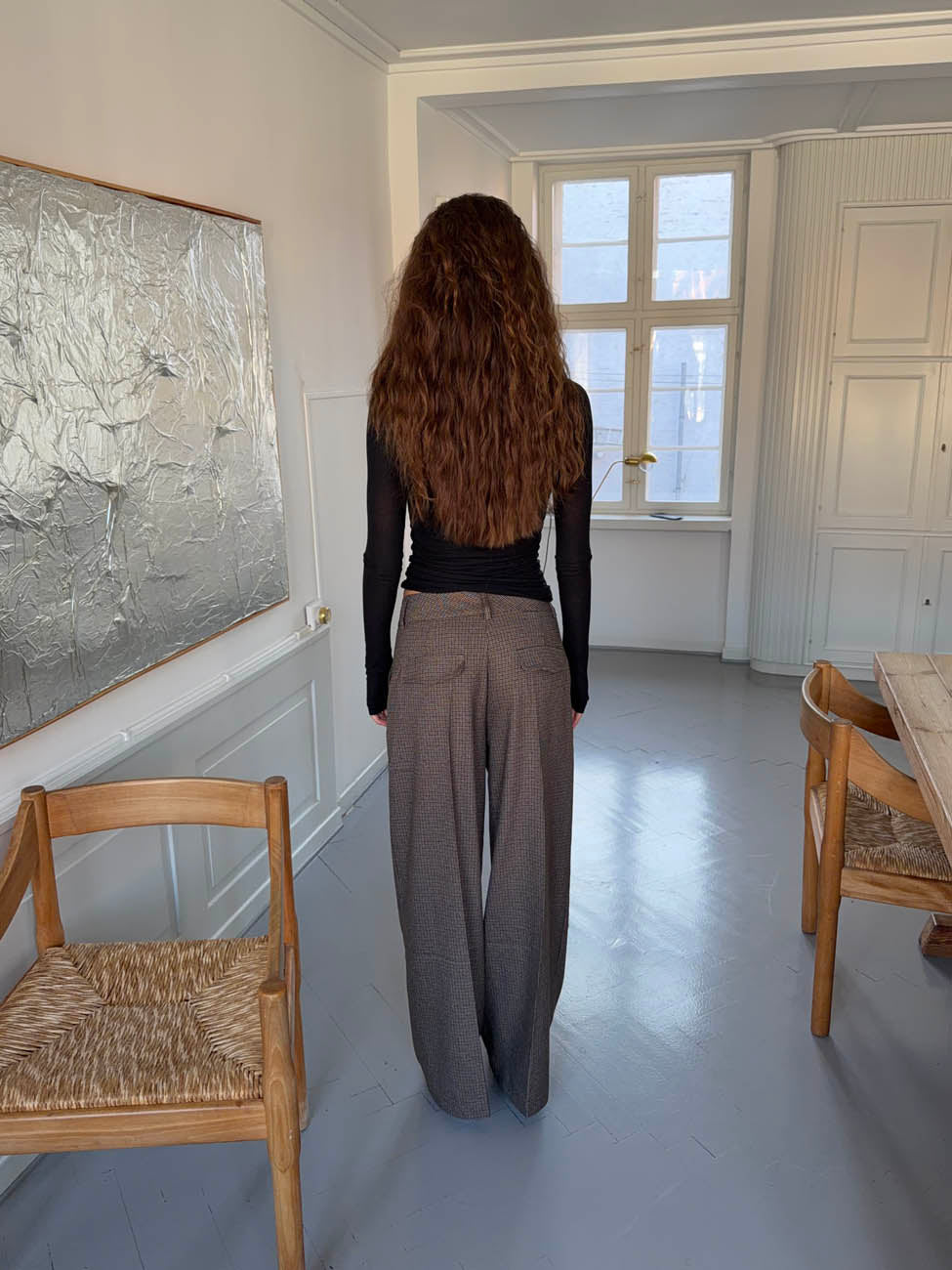 Tulle suitbukser med tern - Brun/sort