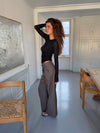 Tulle suitbukser med tern - Brun/sort