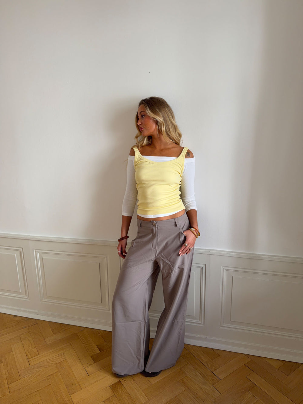 Anja suitbukser - Grå/beige