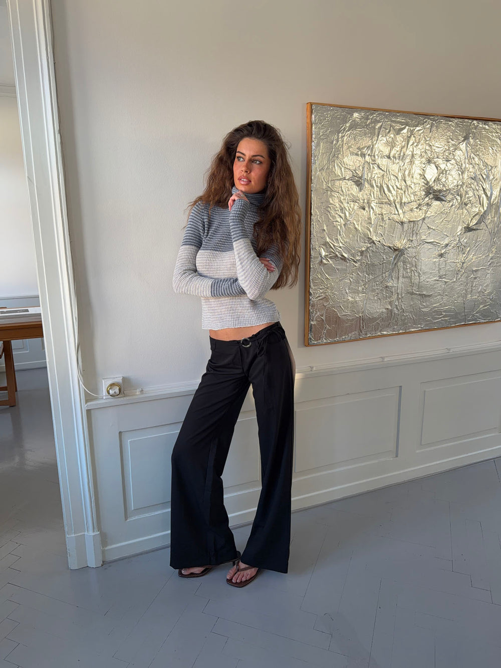 Vinna suitbukser med metalring - Sort