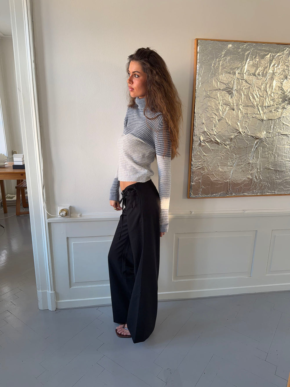 Vinna suitbukser med metalring - Sort