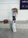 May sweatpants med polkaprikker - Grå/navy/hvid