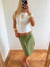 Scandivv t-shirt med knapper - Hvid