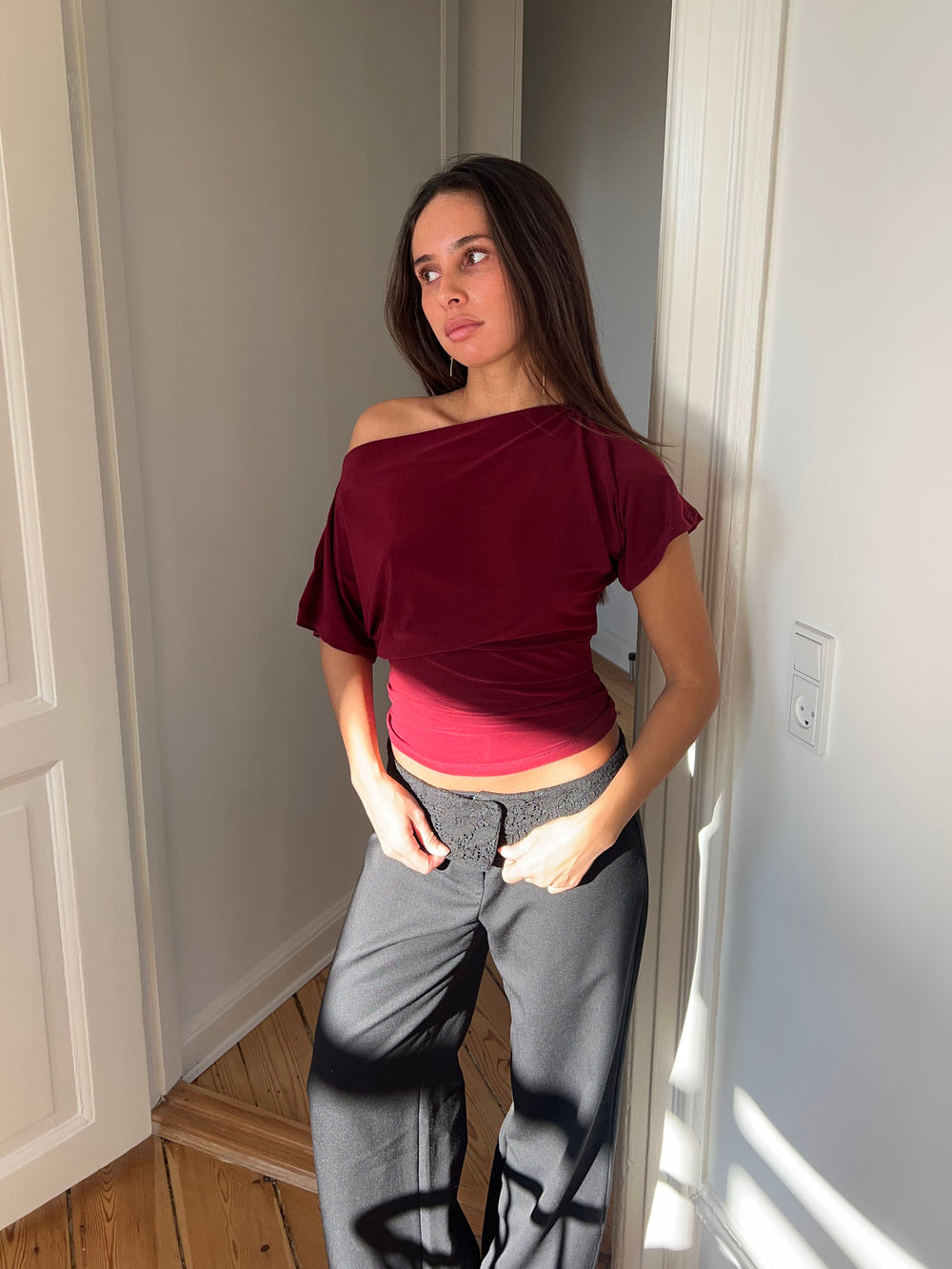 Florine figursyet t-shirt - Rød