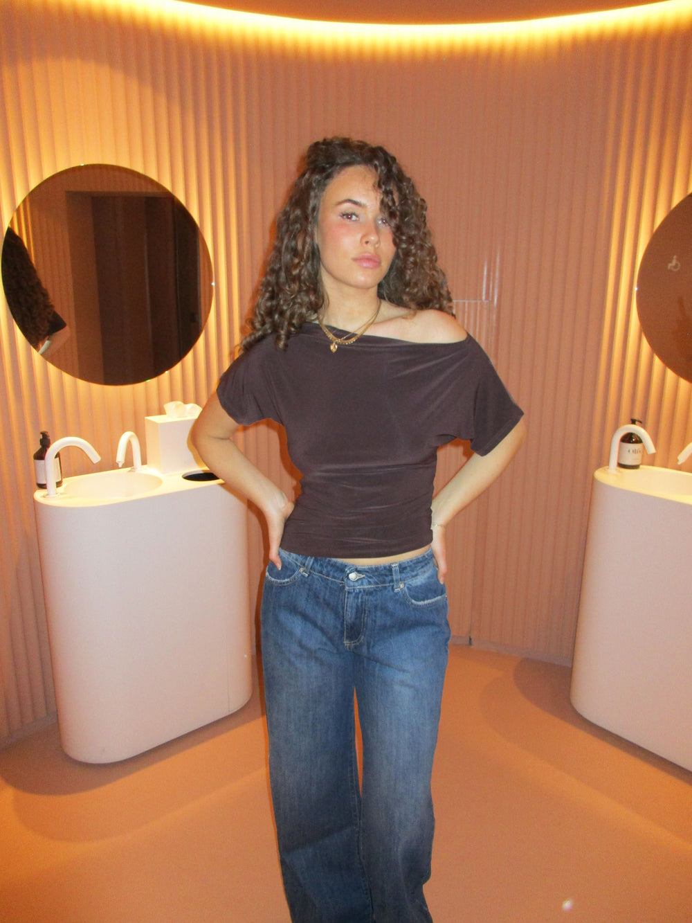 Florine figursyet t-shirt - Brun