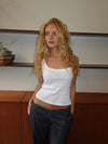 Beate tanktop i rib - Hvid