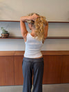 Beate tanktop i rib - Hvid