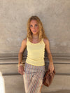 Julea tanktop i rib - Lysegul