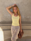 Julea tanktop i rib - Lysegul