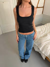 Beate tanktop i rib - Sort