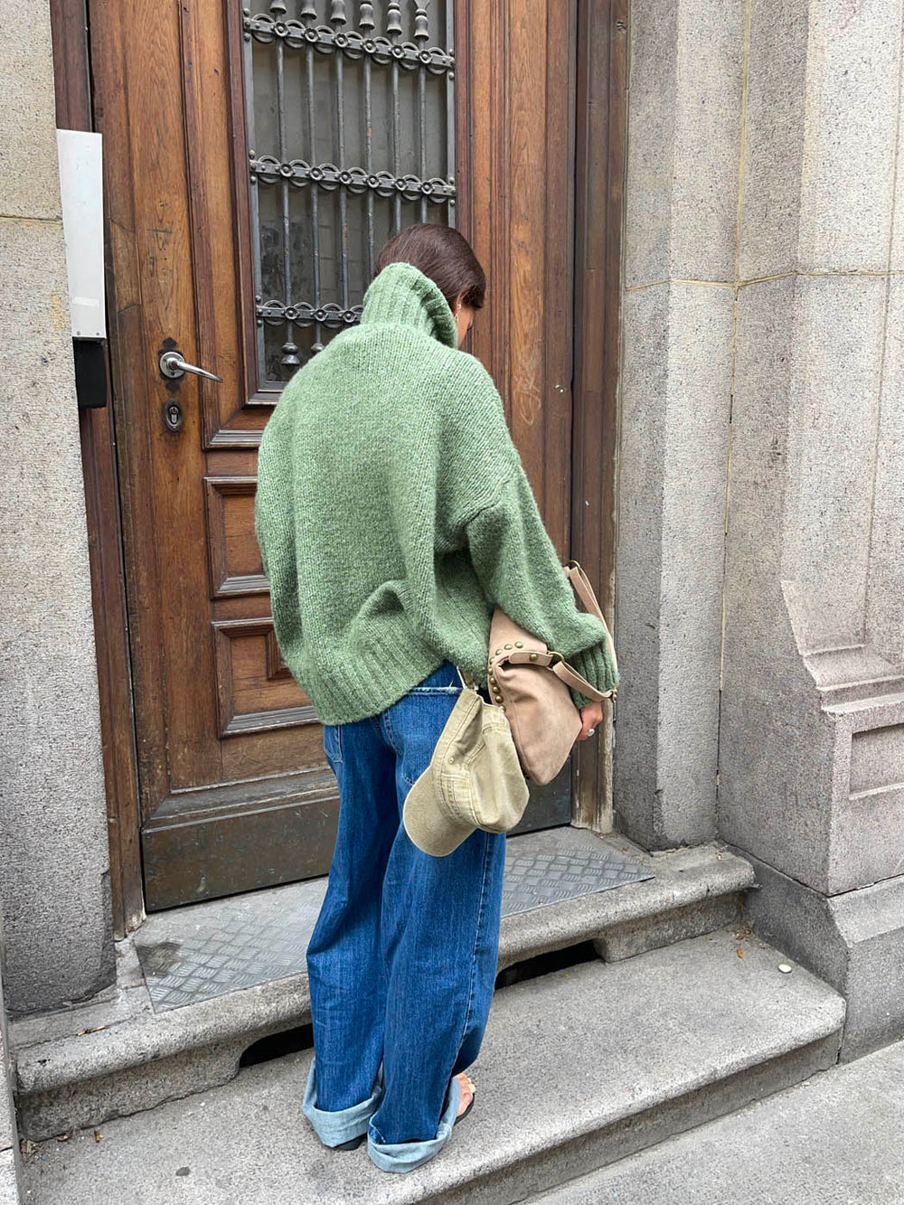 Ibi taske med nitter - Beige