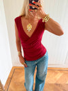 Scandivv v-neck top - Rød