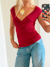 Scandivv v-neck top - Rød