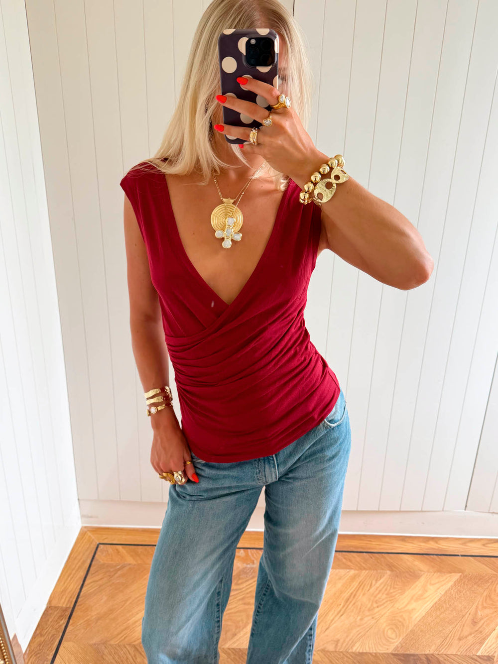 Scandivv v-neck top - Rød