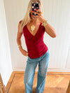 Scandivv v-neck top - Rød