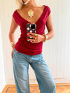 Scandivv v-neck top - Rød