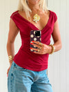 Scandivv v-neck top - Rød