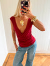 Scandivv v-neck top - Rød