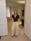 Amelia v-neck top - Brun