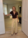 Amelia v-neck top - Brun